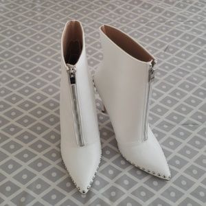 White Studded Booties